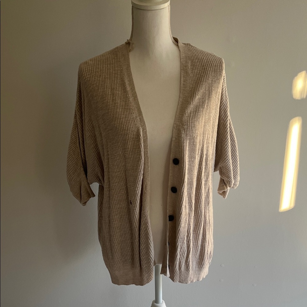 American Eagle Outfitters Beige Button-Up Cardigan